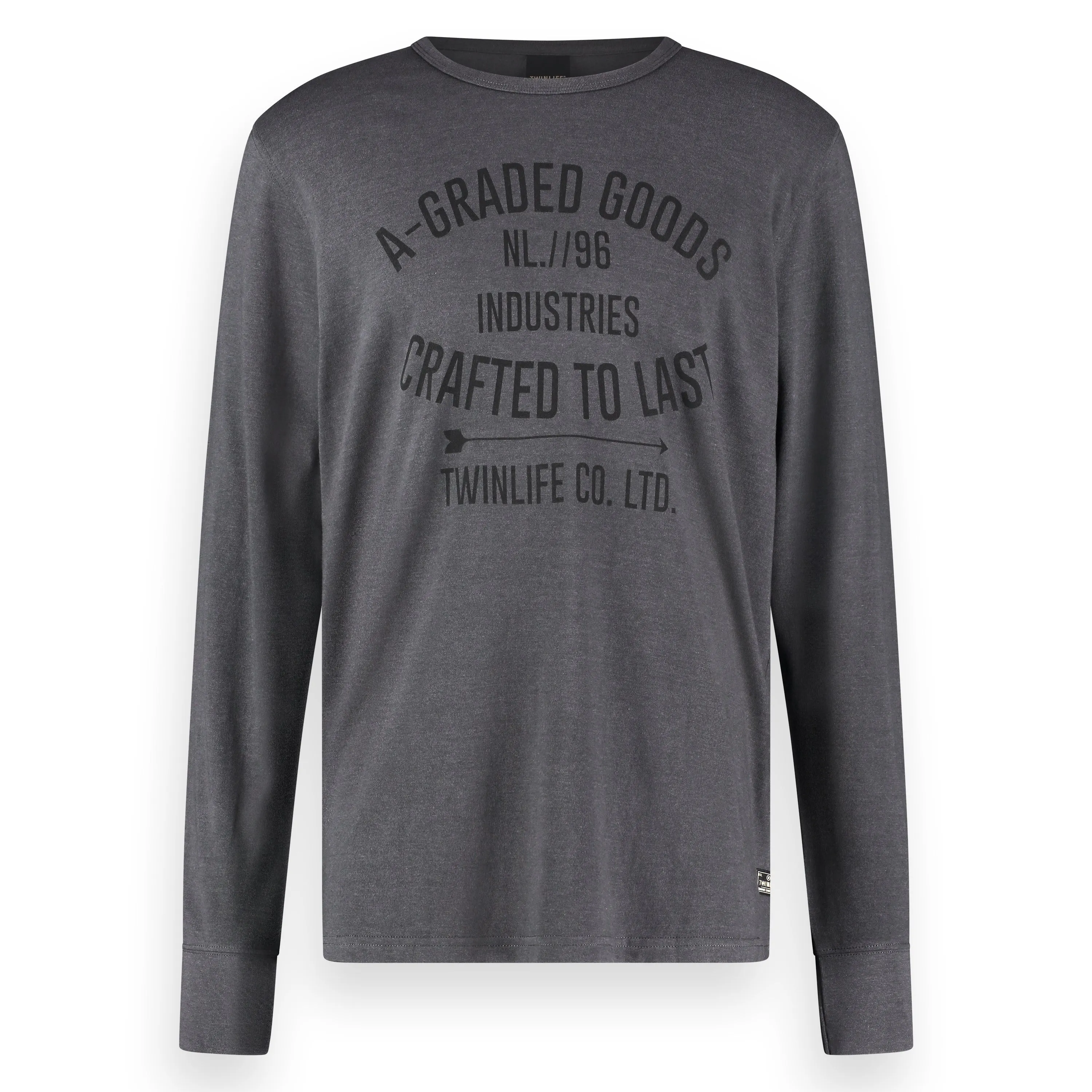 Men T.Shirt Logo L.S. Knit | Asphalt sold by Twinlife