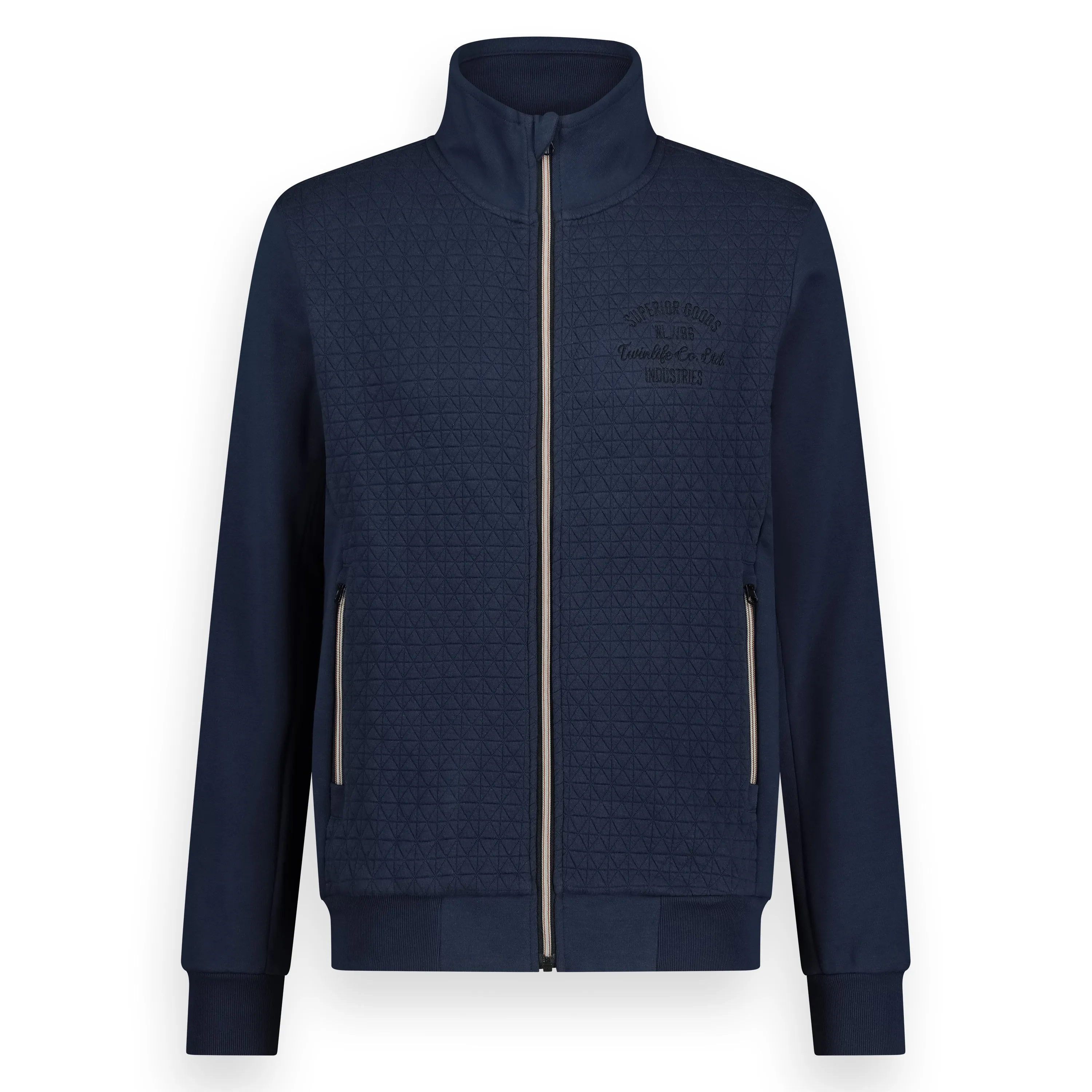 Men Sweat Full Zip, Knit | Dress Blues sold by Twinlife