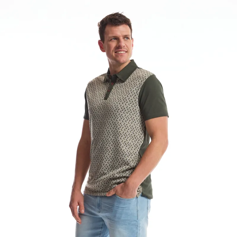 Men Colorblock Polo | Dusky Green sold by Twinlife