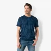Men t.shirt bamboo allover print | Navy Peony sold by Twinlife