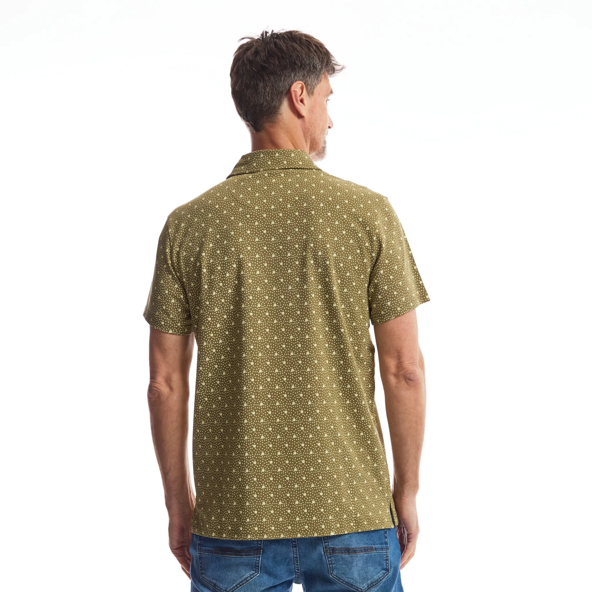 Men Polo Dot Allover Print | Dusky Green sold by Twinlife product image thumbnail 2