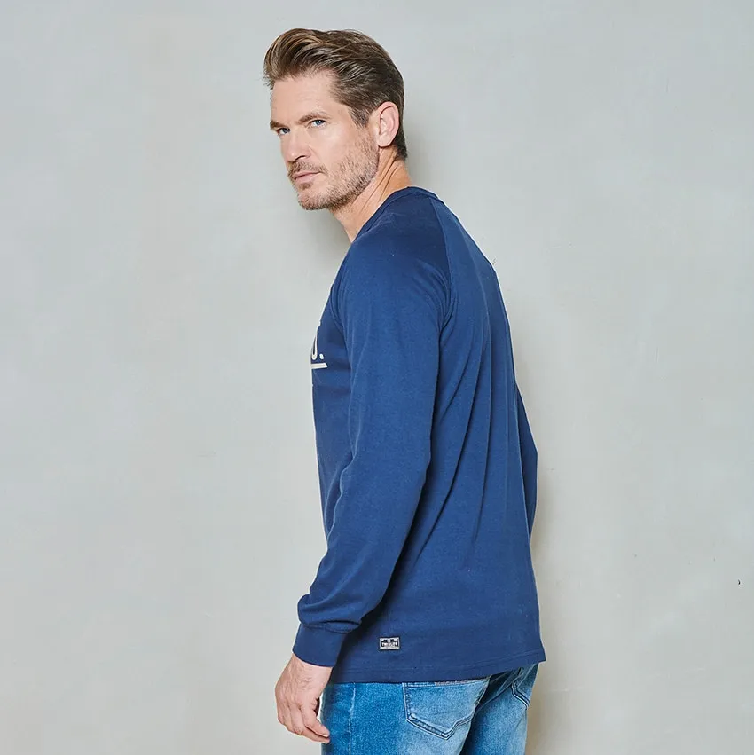 Men t-shirt long sleeve logo | Dark Denim sold by Twinlife product image thumbnail 3