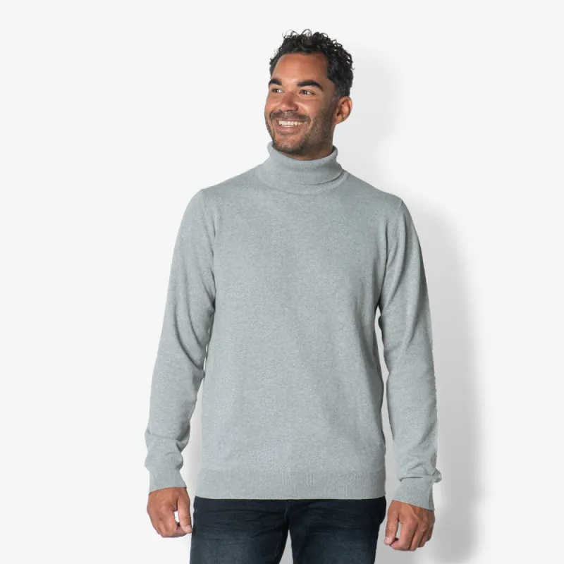 Men Pullover Turtle Neck | Grey Melange sold by Twinlife