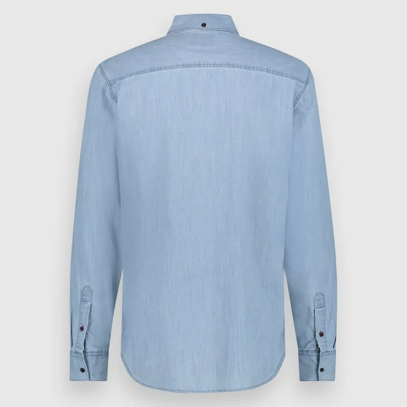 Men Shirt Chambray | Medium Stone sold by Twinlife product image thumbnail 5