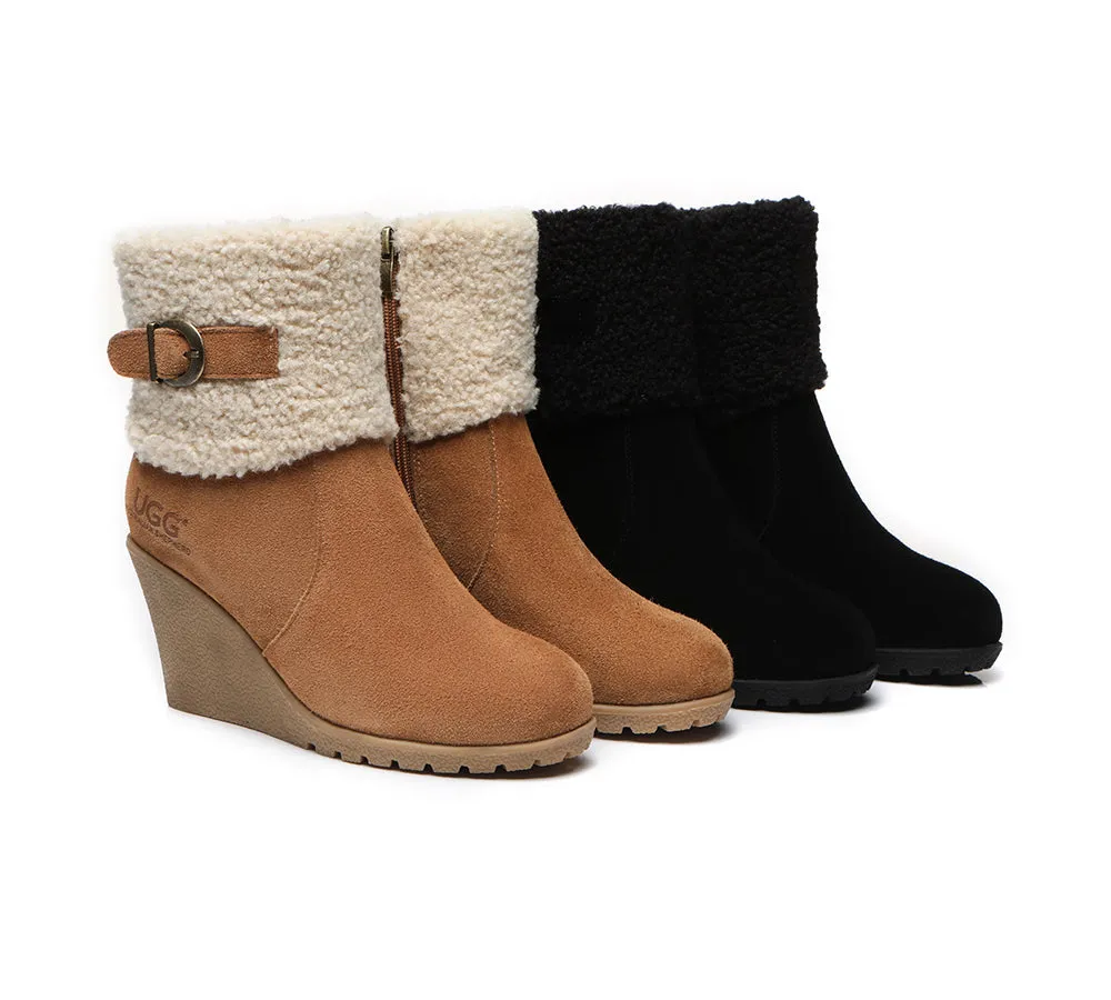 AUSTRALIAN SHEPHERD® UGG Boots Women Sheepskin Shearling Zipper Wedge Joanna sold by UGG Express