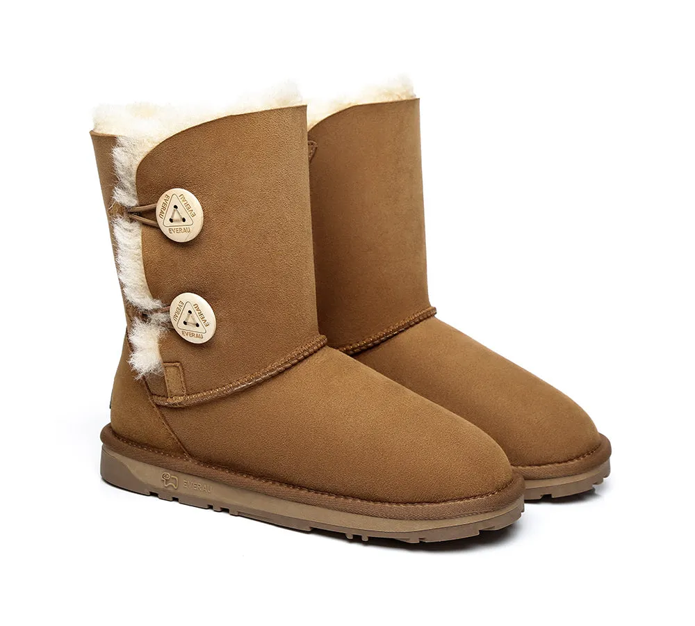 EVERAU® UGG Boots Sheepskin Wool Short Twin Button sold by UGG Express product image thumbnail 3