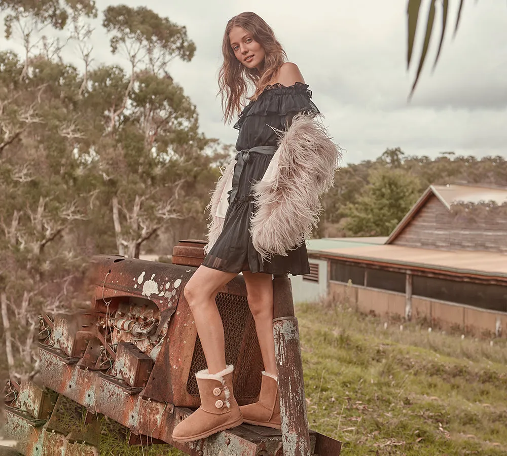 EVERAU® UGG Boots Sheepskin Wool Short Twin Button sold by UGG Express product image thumbnail 2