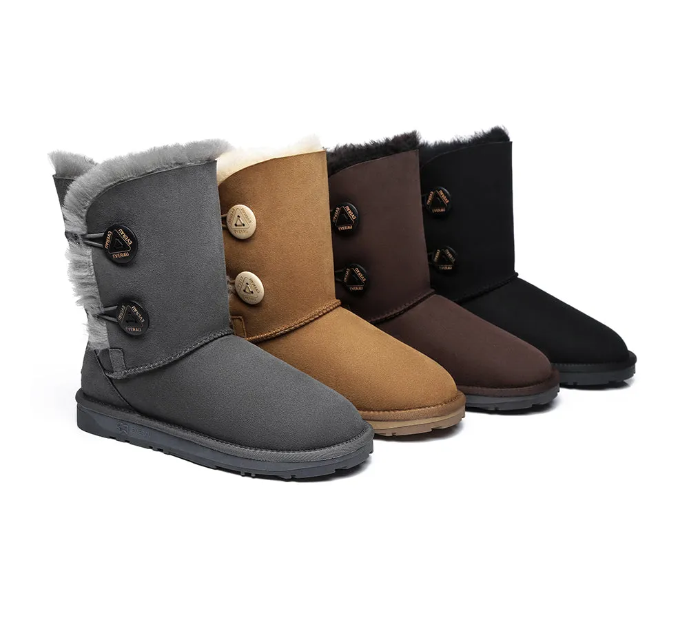 EVERAU® UGG Boots Sheepskin Wool Short Twin Button sold by UGG Express