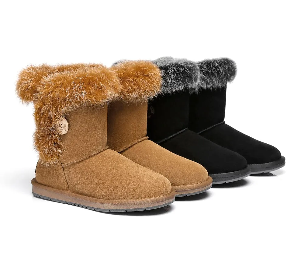 AUSTRALIAN SHEPHERD® UGG Boots Women Sheepskin Wool Collar Short Button Donna sold by UGG Express