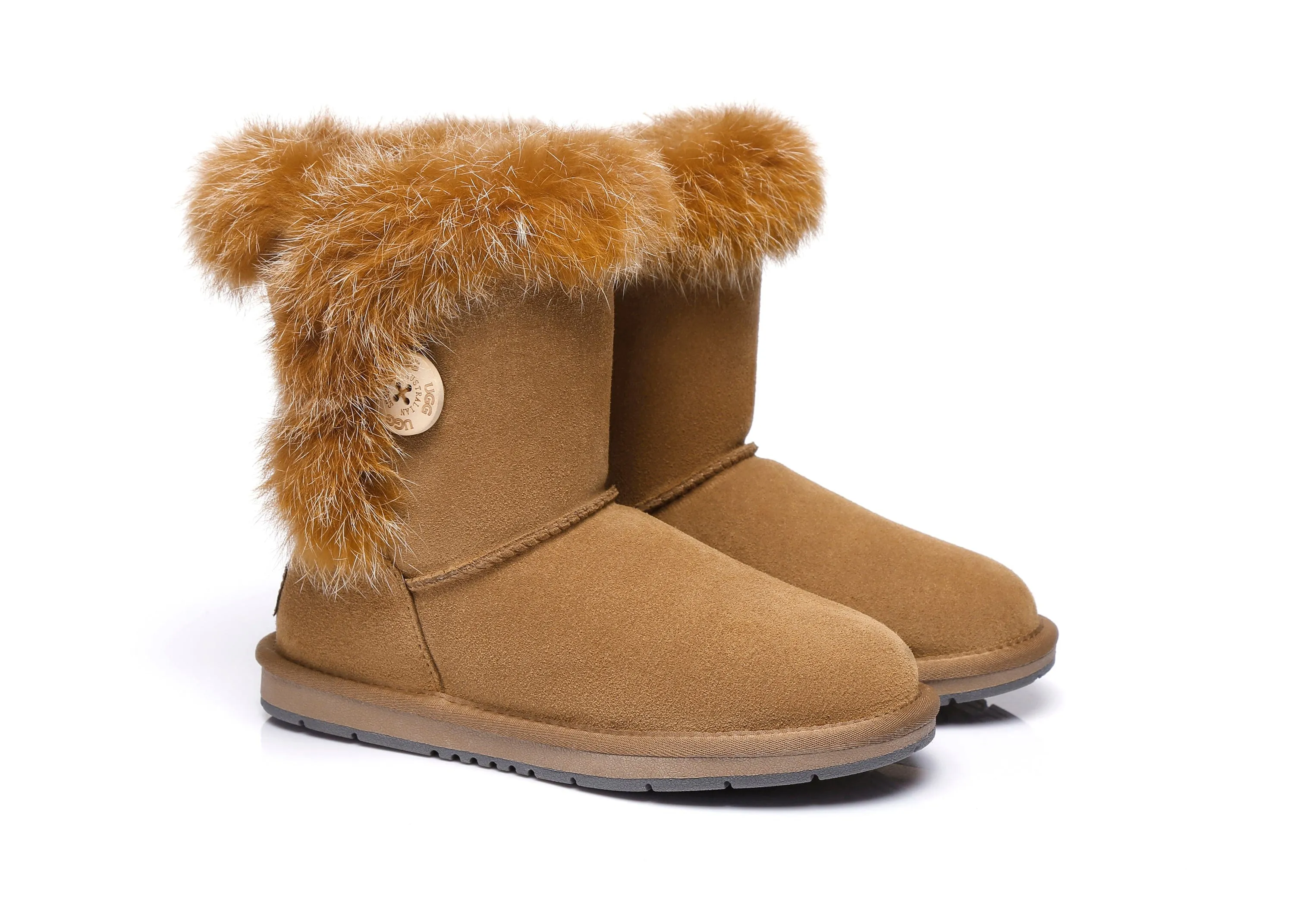 AUSTRALIAN SHEPHERD® UGG Boots Women Sheepskin Wool Collar Short Button Donna sold by UGG Express product image thumbnail 2