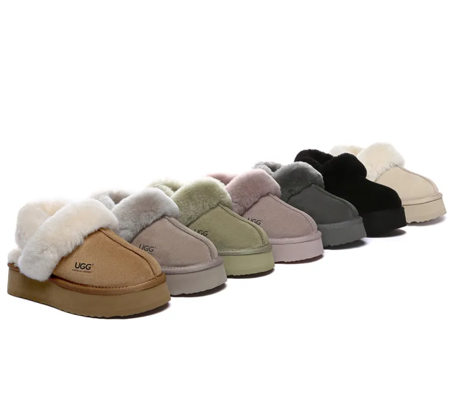 AUSTRALIAN SHEPHERD® UGG Women Removable Wool Strap Slingback Platform Slippers Musa sold by UGG Express