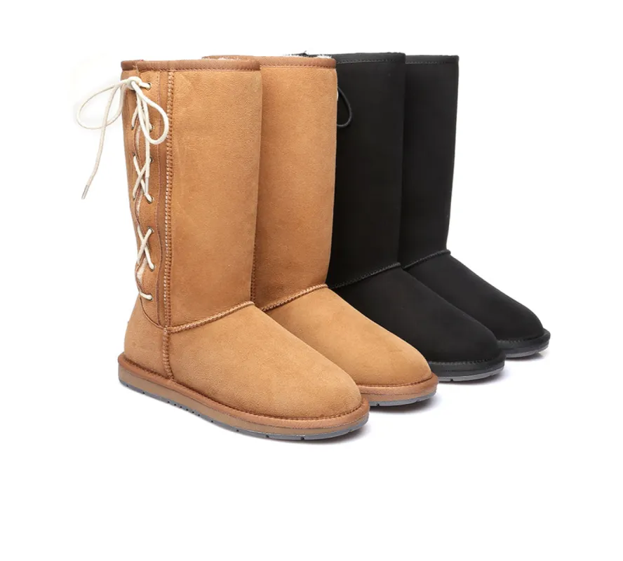 AUSTRALIAN SHEPHERD® UGG Boots Women Double Face Sheepskin Tall Side Lace sold by UGG Express