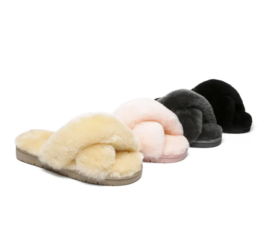 AUSTRALIAN SHEPHERD® UGG Women Crossover Fluffy Slides Leanna sold by UGG Express