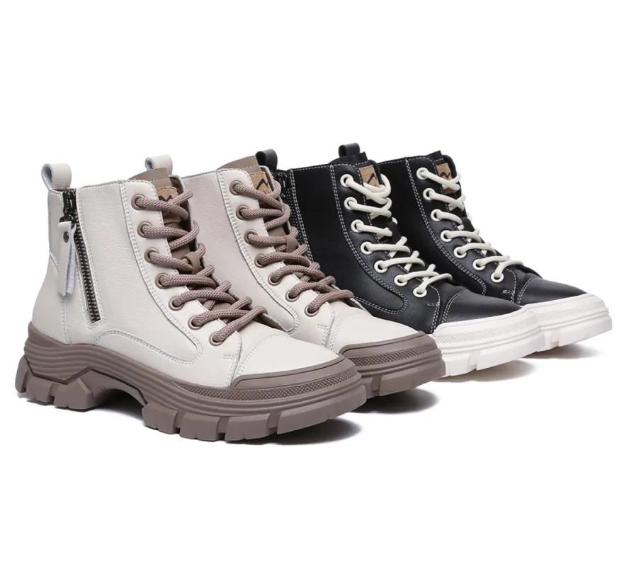 TARRAMARRA® Women Leather Lace Up Zipper Chunky Boots Lorrine sold by UGG Express