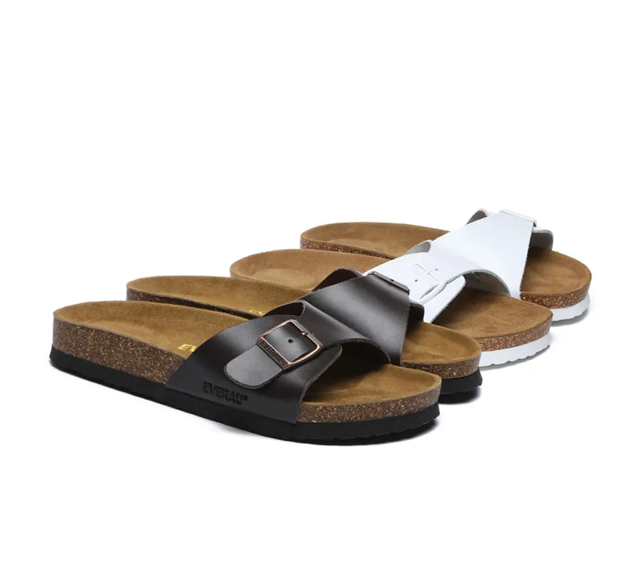 EVERAU® Leather Adjustable Embossed Summer Beach Charms Walk Sandal Slides sold by UGG Express