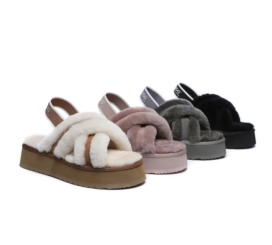 AUSTRALIAN SHEPHERD® UGG Women Crossover Platform Fluffy Slides Aditi sold by UGG Express