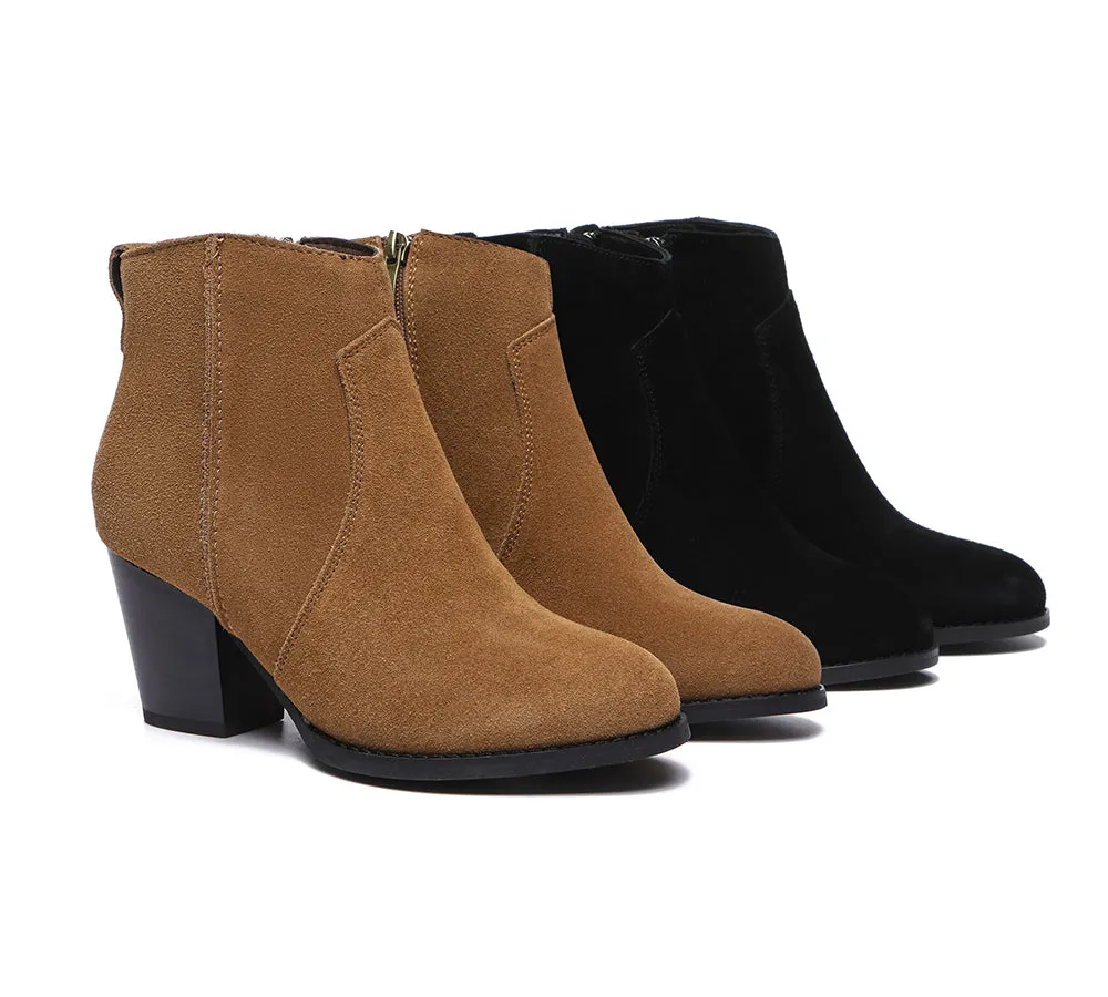 TARRAMARRA® Women Leather Zipper Block Heel Ankle Boots Velora sold by UGG Express