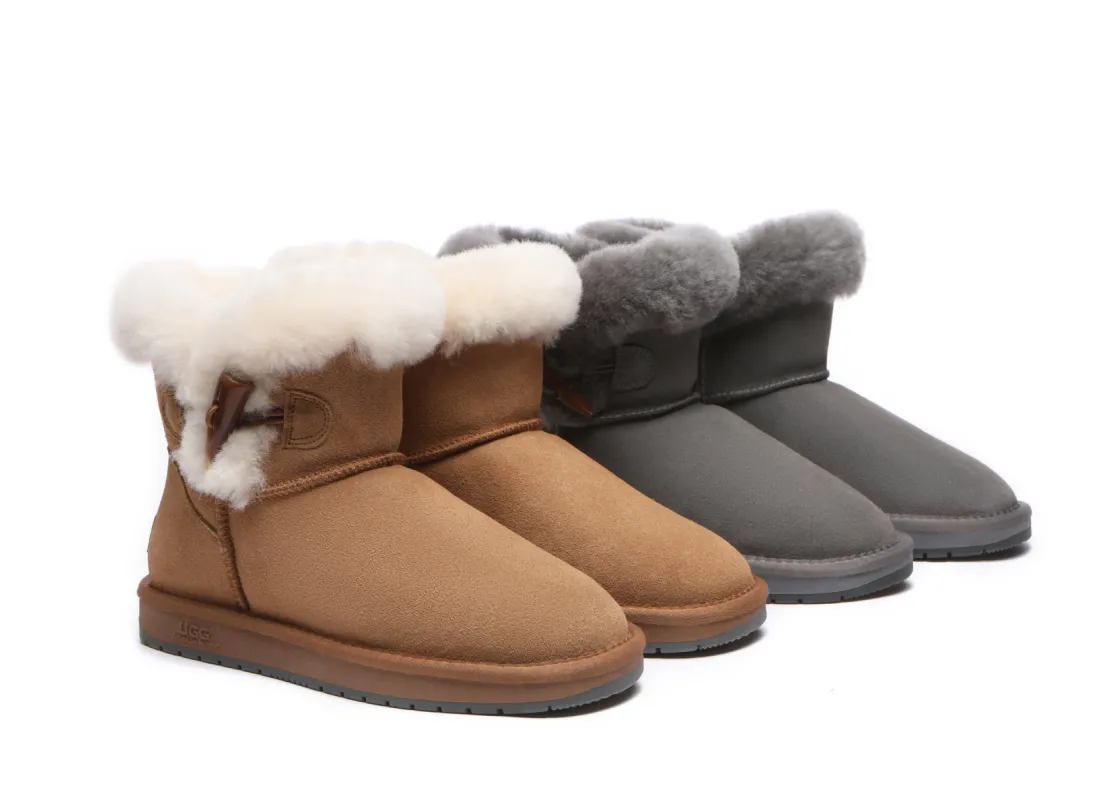 AUSTRALIAN SHEPHERD® UGG Boots Women Sheepskin Wool Horn Toggle Closure Mini Tiara sold by UGG Express