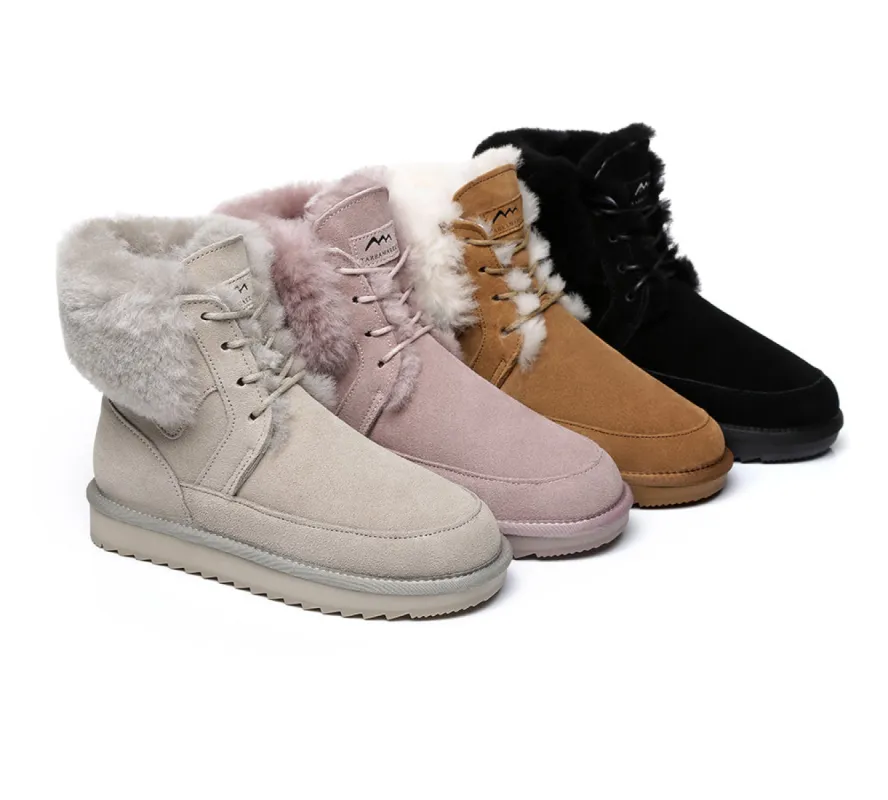 TARRAMARRA® UGG Women Sheepskin Wool Collar Lace Up Fashion Boots Dora sold by UGG Express
