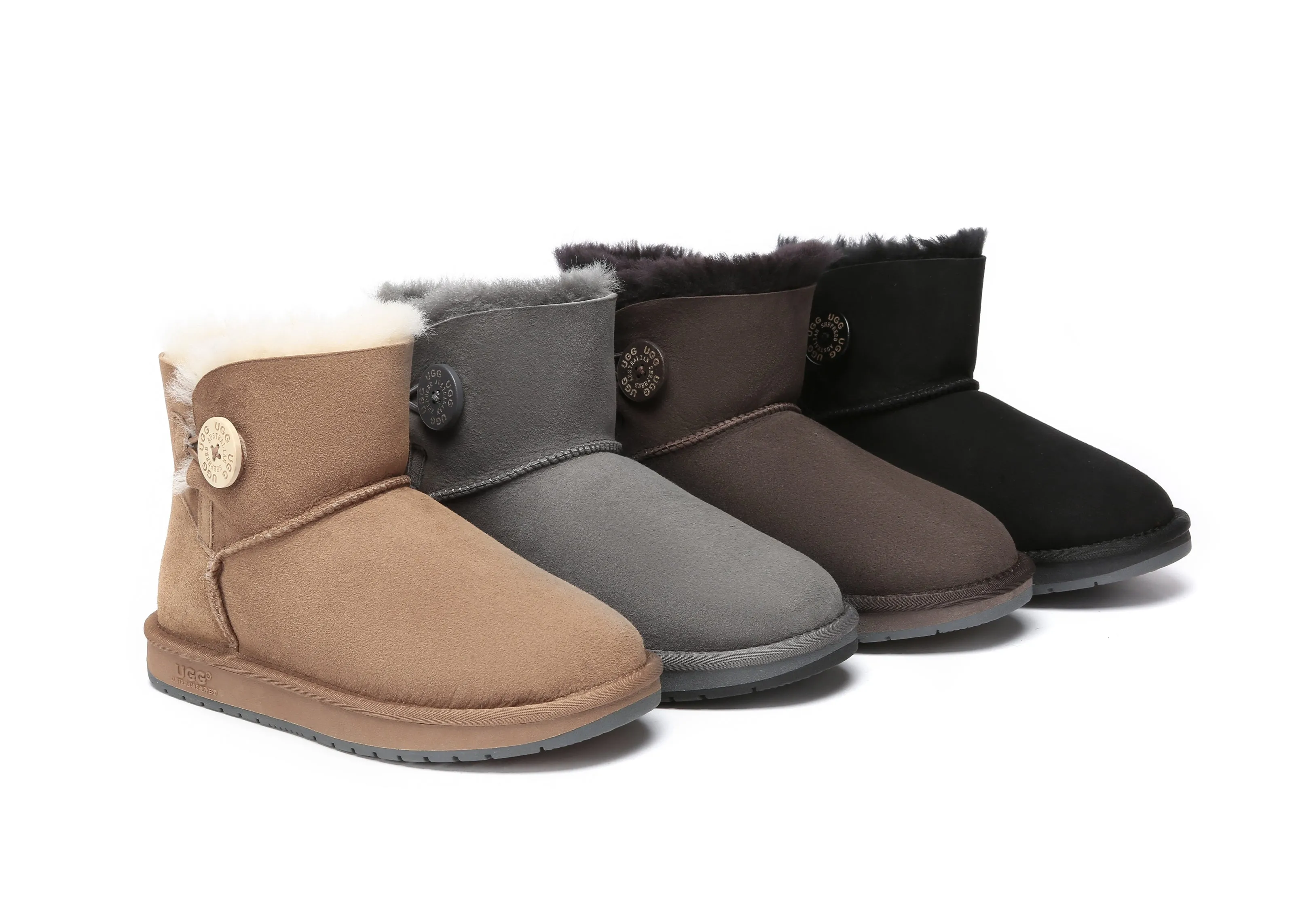 AUSTRALIAN SHEPHERD® UGG Boots Double Face Sheepskin Wool Mini Button sold by UGG Express