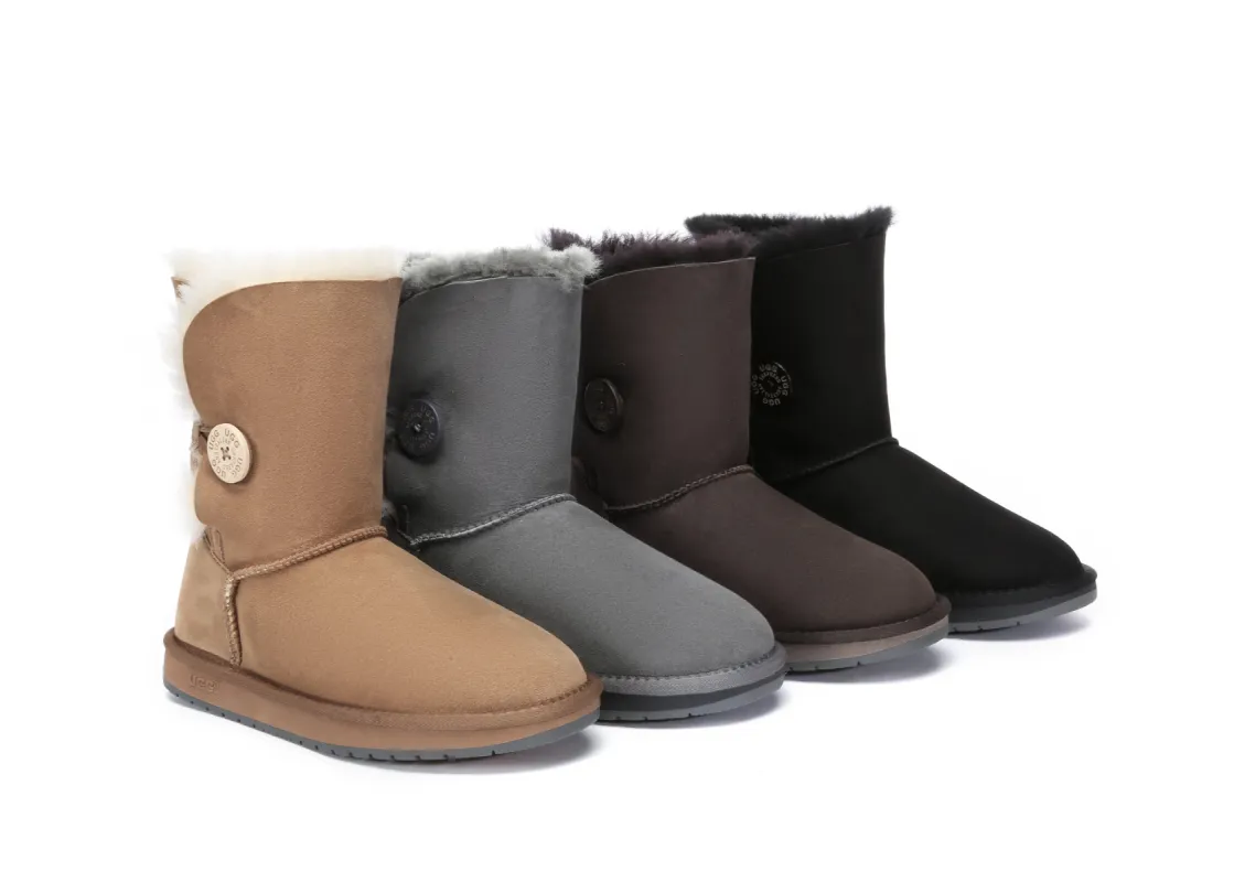 AUSTRALIAN SHEPHERD® UGG Boots Double Face Sheepskin Wool Short Button sold by UGG Express