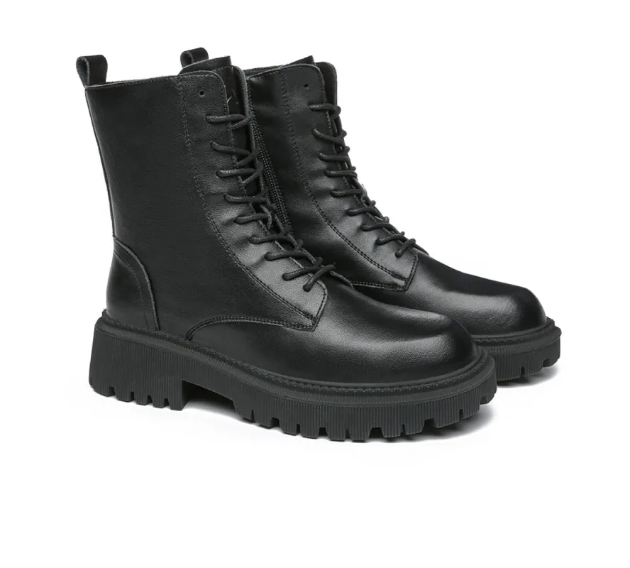 TARRAMARRA® Women Leather Lace Up Black Chunky Boots Cecilia sold by UGG Express
