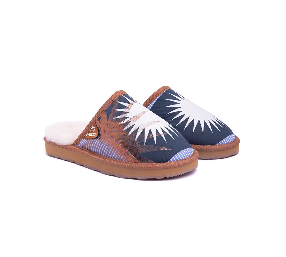 EVERAU® UGG Slippers Sheepskin Wool Sun Patchwork Suede Cruz EU39 sold by UGG Express