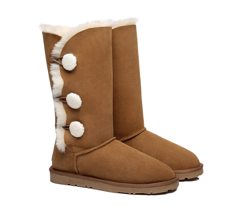 EVERAU® UGG Women Sheepskin Wool Triple button Boots Tall Espina sold by UGG Express product image thumbnail 3