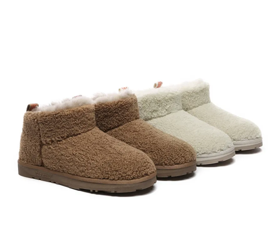 EVERAU® UGG Boots Sheepskin Wool Plush Ankle Ultra Teddycozy sold by UGG Express