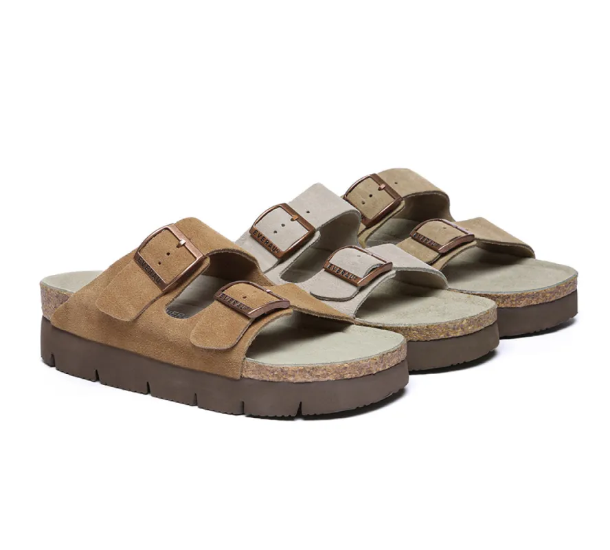 EVERAU® Adjustable Strap Embossed Slip-on Platform Summer Sandal Slides sold by UGG Express