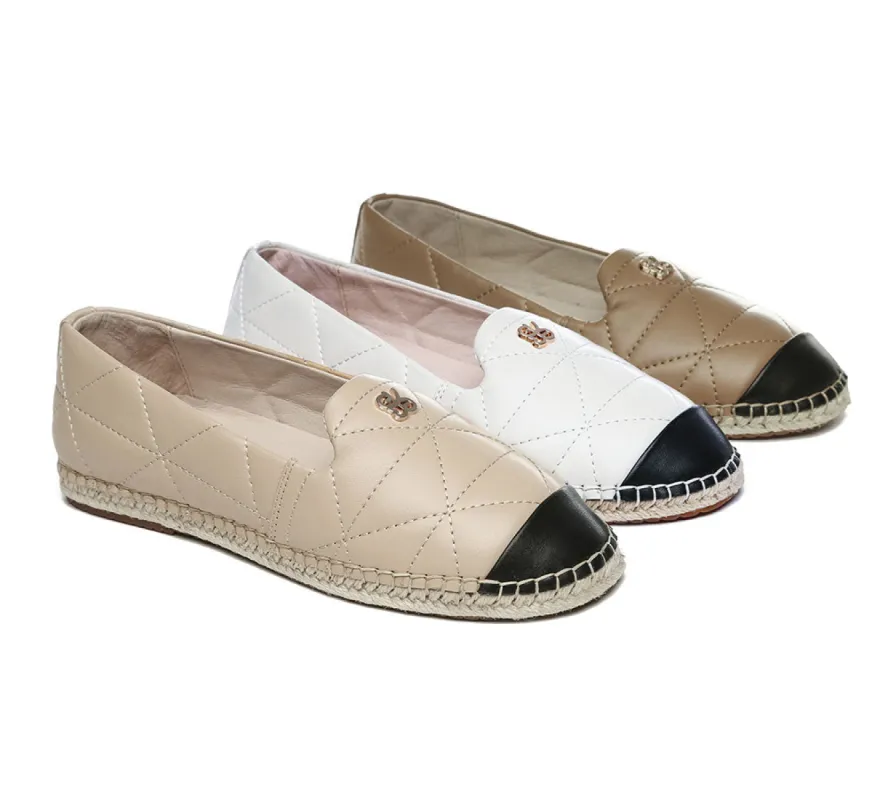 EVERAU® Women Leather Slip-on Flat Espadrilles Evelyn sold by UGG Express