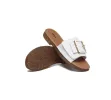 EVERAU® Women Leather Buckle Adjustable Ultra Soft Flat Slides Bera sold by UGG Express