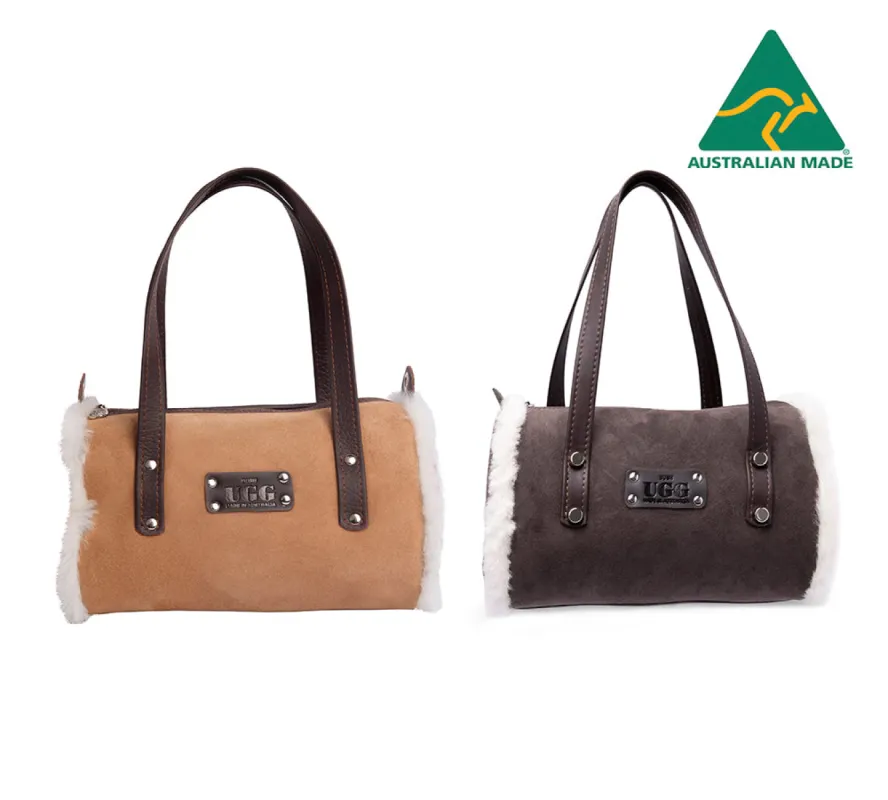 Women Medium Hand Carry Shoulder Strap Zip Barrel Bag made by UGG Express