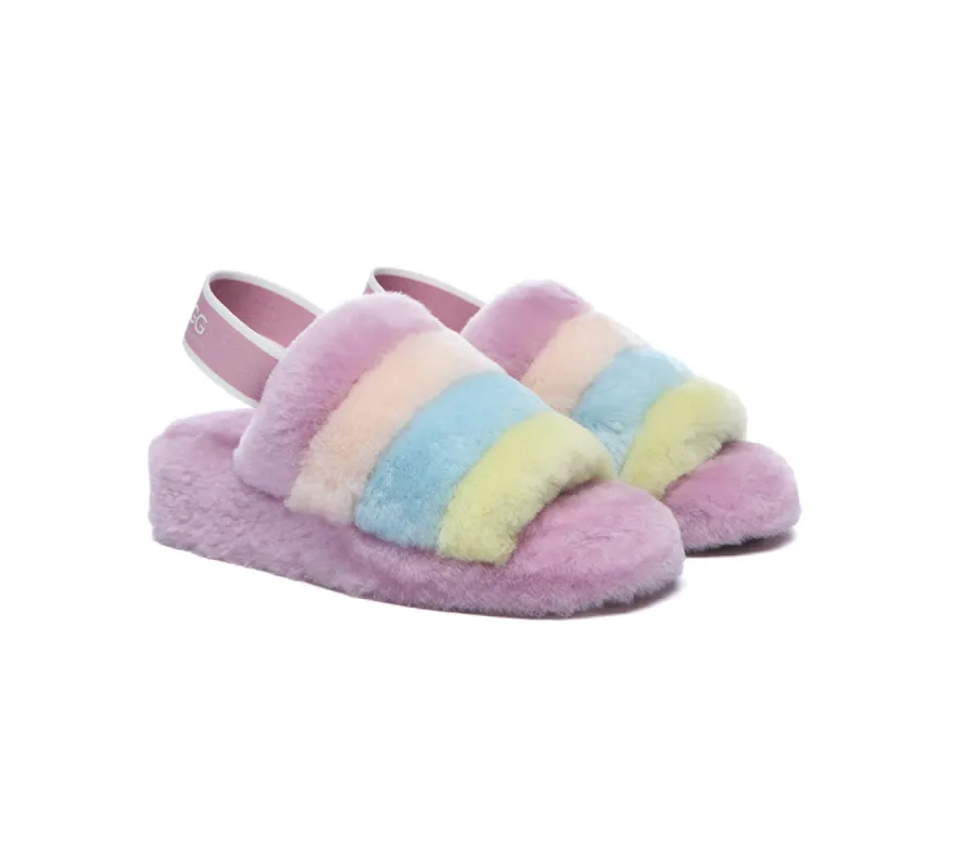 AUSTRALIAN SHEPHERD® UGG Women Slingback Fluffy Slides Puffy Special Color sold by UGG Express