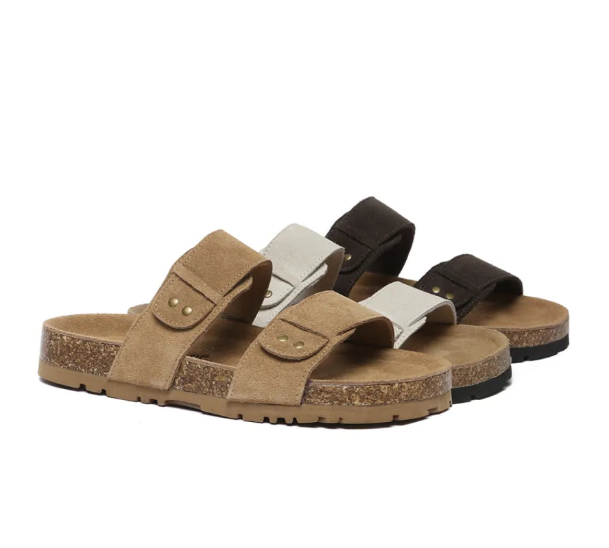 EVERAU® Double Straps Embossed Slip-on Summer Sandal Slides Aurelia sold by UGG Express