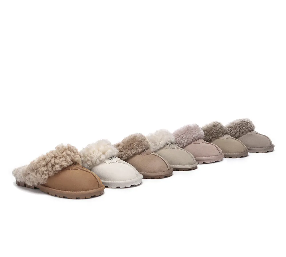AUSTRALIAN SHEPHERD® UGG Slippers Double Faced Sheepskin Wool Waffle Curly sold by UGG Express