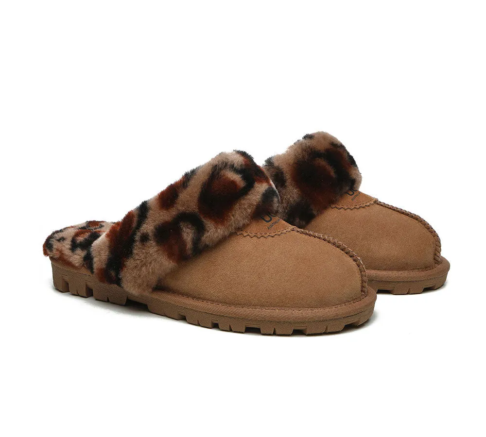 AUSTRALIAN SHEPHERD® UGG Slippers Women Double Face Sheepskin Wool Leopard Print sold by UGG Express product image thumbnail 2