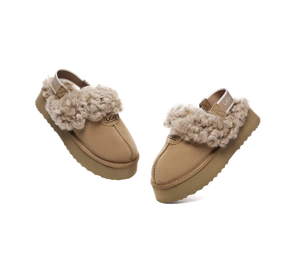 AUSTRALIAN SHEPHERD® 2-Way Style UGG Slippers Women Removable Strap Slingback Platform Waffle Curly sold by UGG Express product image thumbnail 5