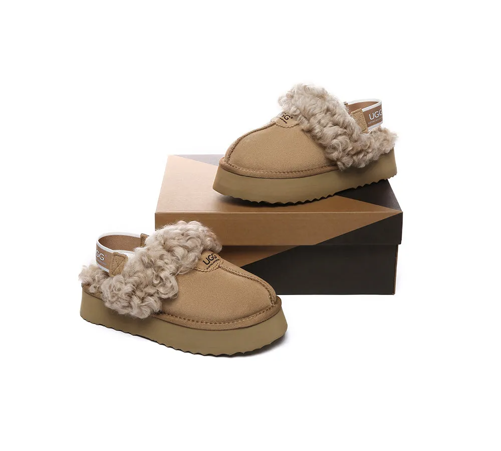 AUSTRALIAN SHEPHERD® 2-Way Style UGG Slippers Women Removable Strap Slingback Platform Waffle Curly sold by UGG Express product image thumbnail 4