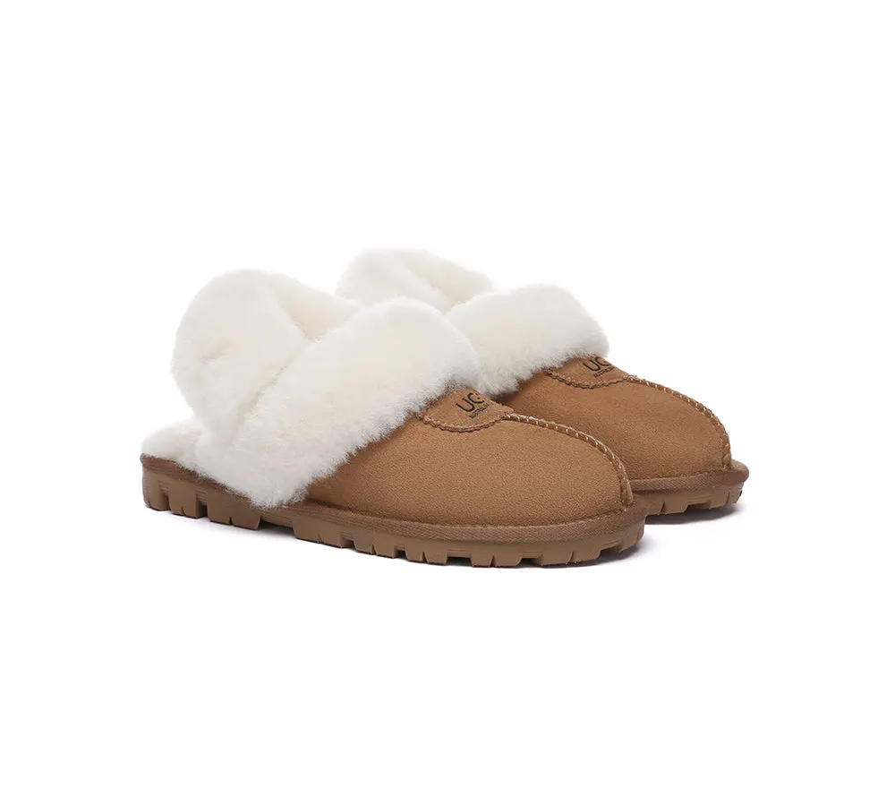 AUSTRALIAN SHEPHERD® UGG Women Slippers Removable Wool Fluffy Strap Slingback Waffle sold by UGG Express product image thumbnail 3
