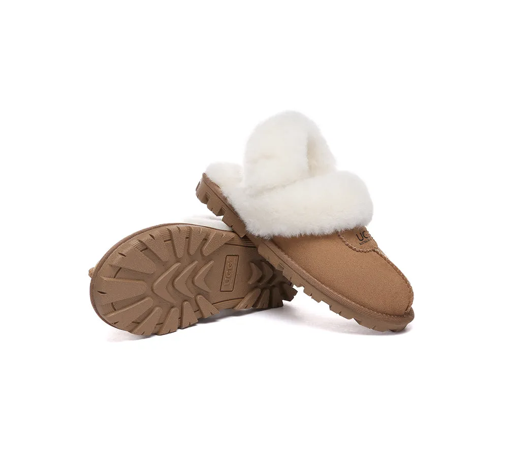 AUSTRALIAN SHEPHERD® UGG Women Slippers Removable Wool Fluffy Strap Slingback Waffle sold by UGG Express product image thumbnail 4