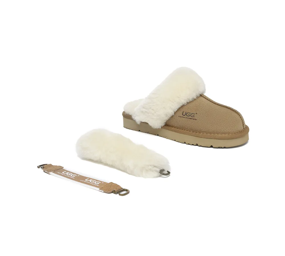 AUSTRALIAN SHEPHERD® 3-Way Style UGG Women Slippers Removable Wool Strap Slingback Muffin Fluffy sold by UGG Express product image thumbnail 3