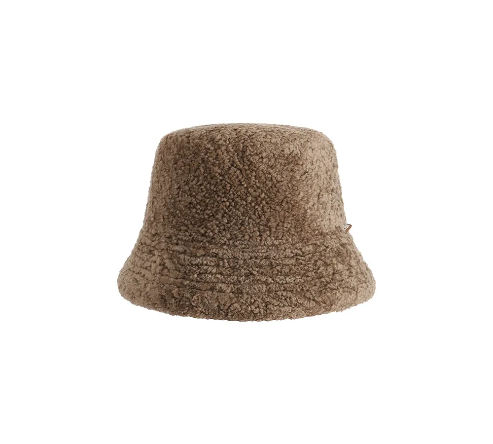 EVERAU® Fluffy Sheepskin Wool Bucket Hat Cloude sold by UGG Express