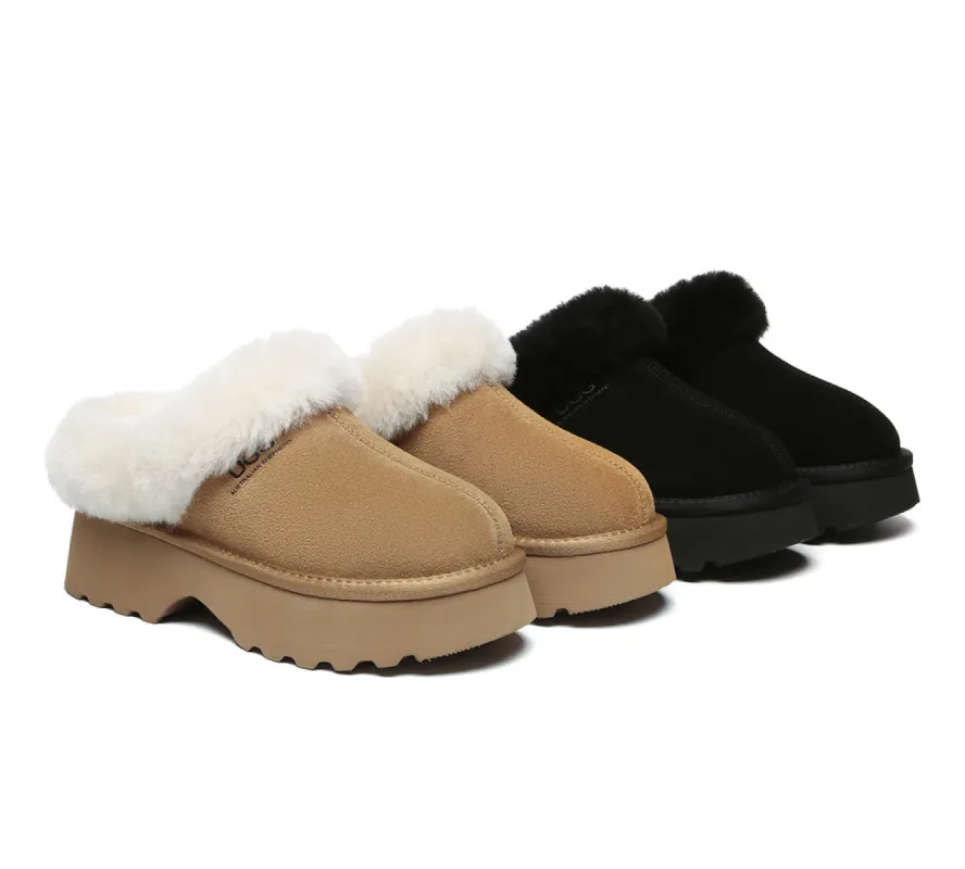 AUSTRALIAN SHEPHERD® UGG Slippers Sheepskin Wool Ankle Chunky Platform Murray sold by UGG Express