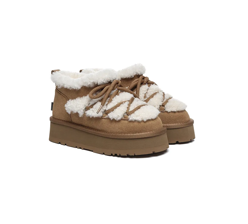 UGG EVERAU® UGG Boots Women Sheepskin Wool Ankle Platform Mini Carmen sold by UGG Express