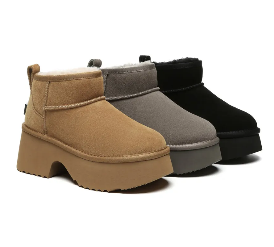 UGG EVERAU® UGG Boots Sheepskin Wool Ankle Chunky Platform Ariel sold by UGG Express
