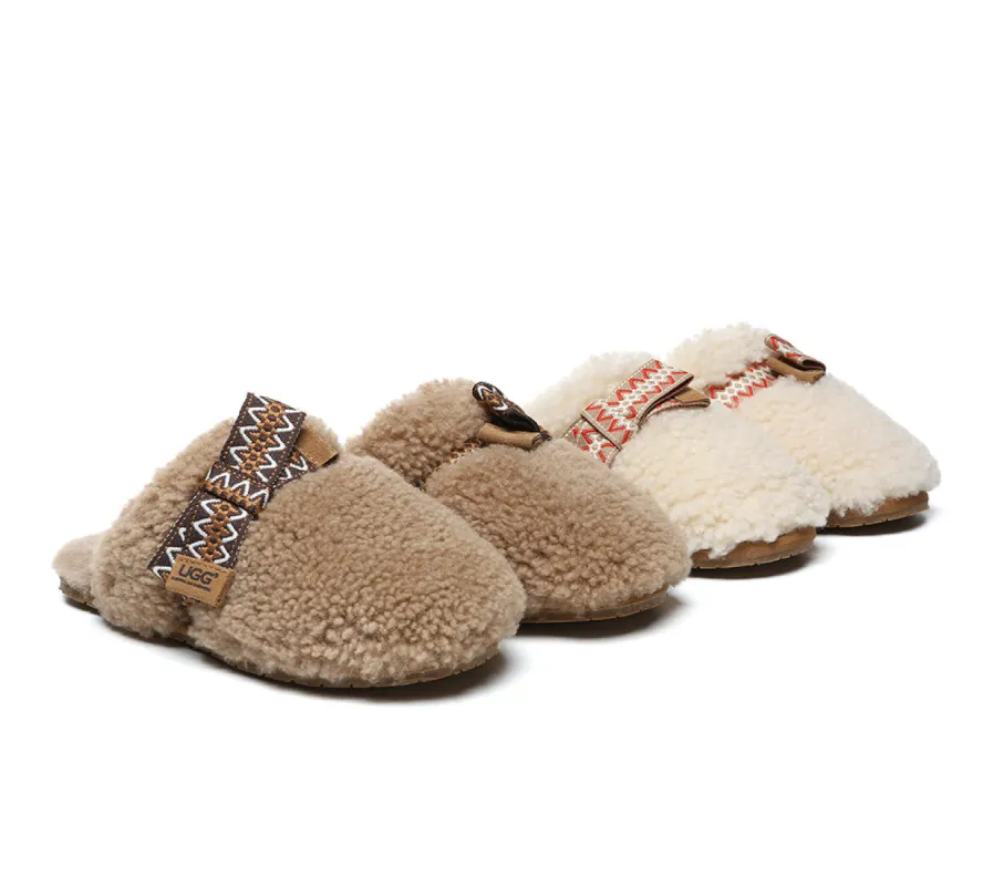 AUSTRALIAN SHEPHERD® UGG Slippers Women Sheepskin Wool Bow Cecil sold by UGG Express