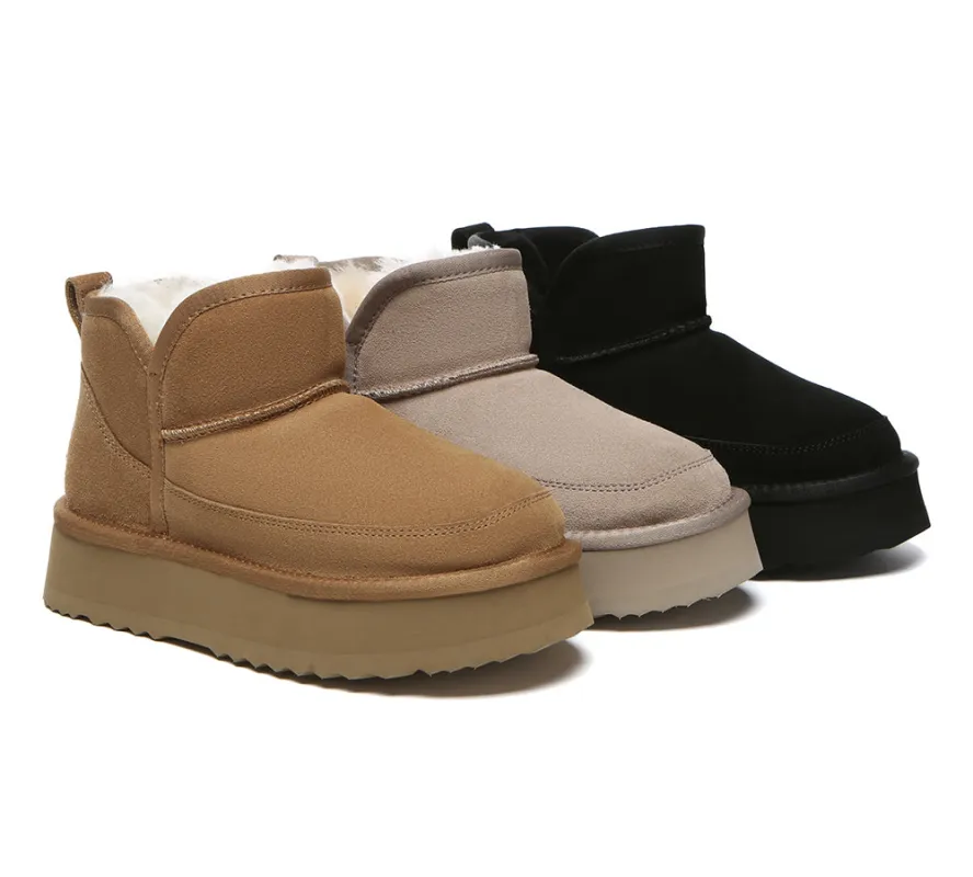 EVERAU® UGG Boots Sheepskin Wool Ankle Platform Vesper sold by UGG Express