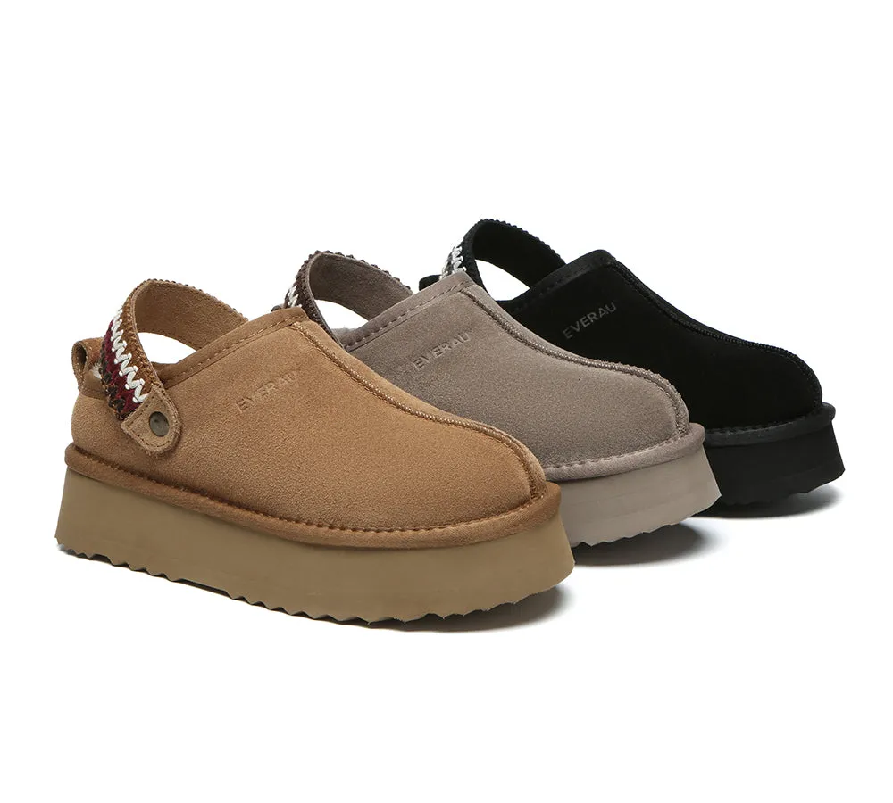 EVERAU® UGG Slippers Sheepskin Wool Slingback Kintted Platform Maeve sold by UGG Express product image thumbnail 3