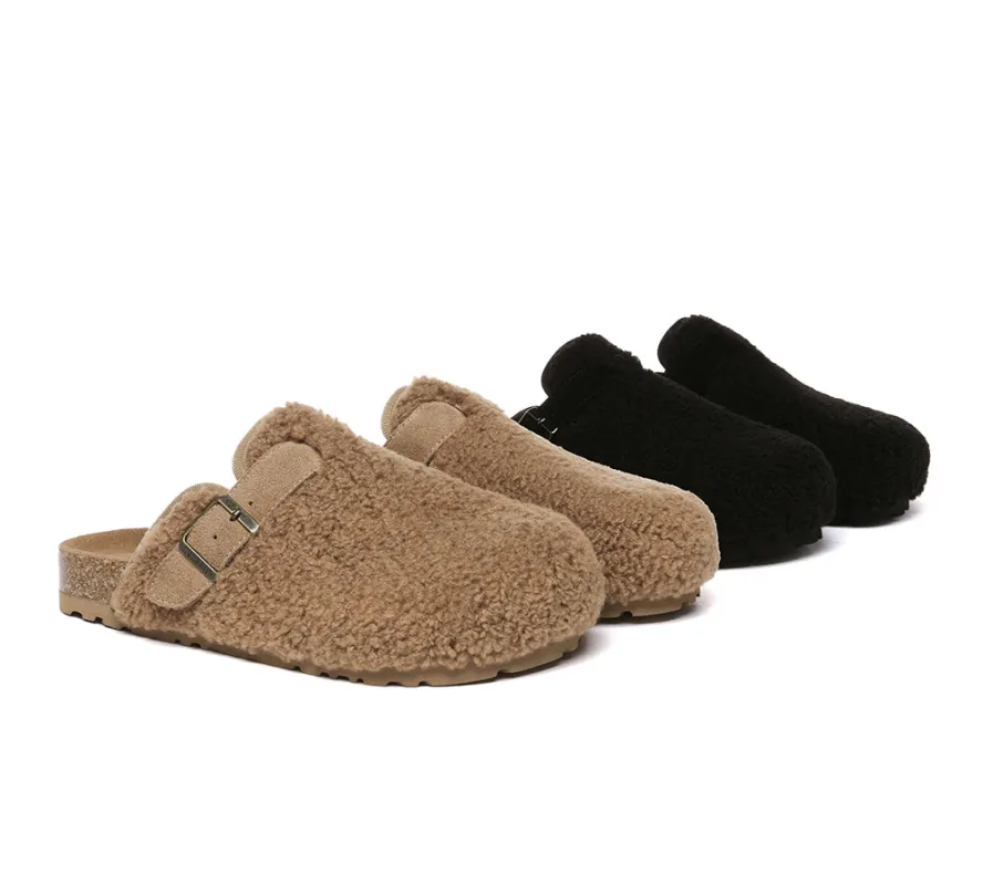 EVERAU® UGG Women Shearling Buckle Sandal Slides Greta sold by UGG Express